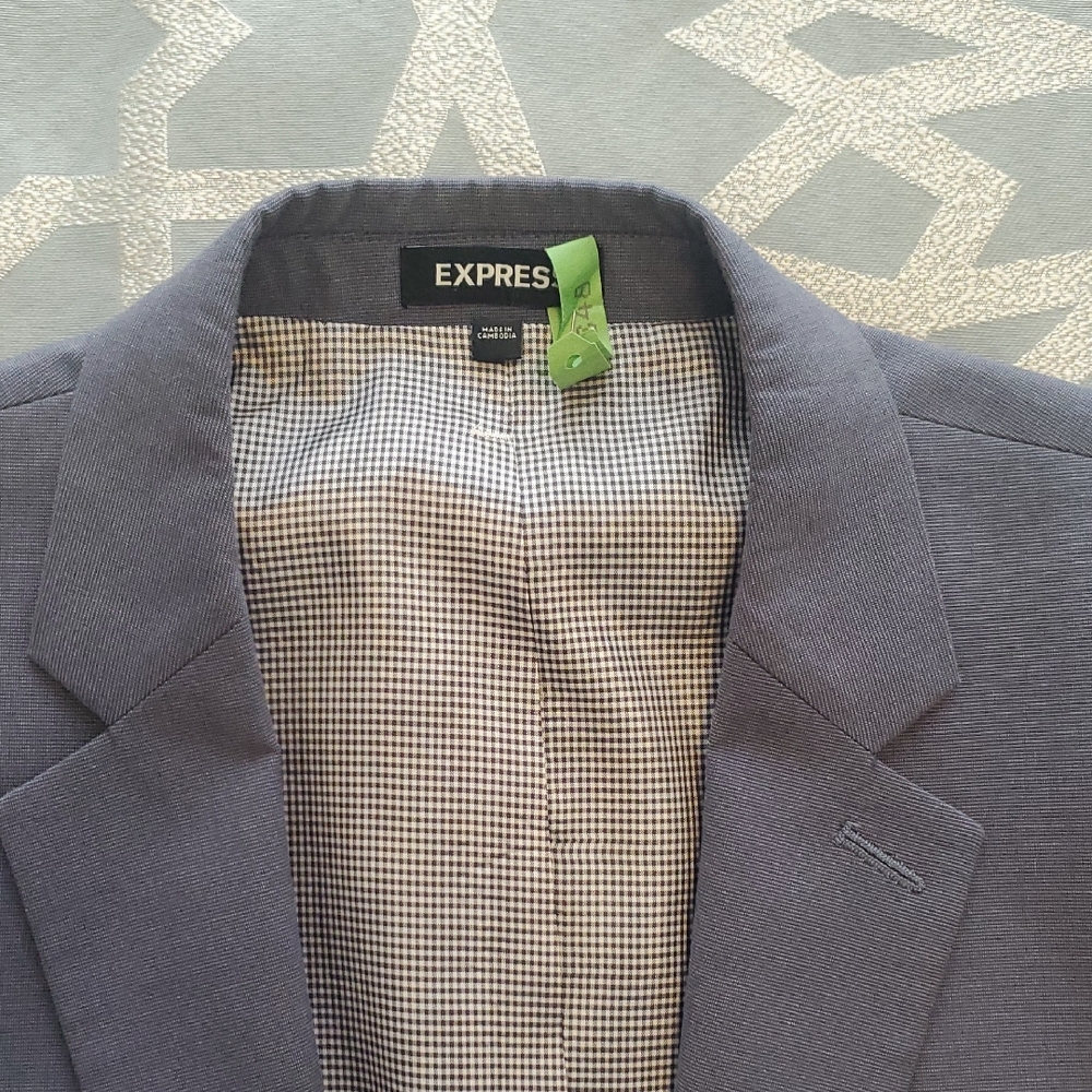 Express Men's Blue/Gray Blazer Suit